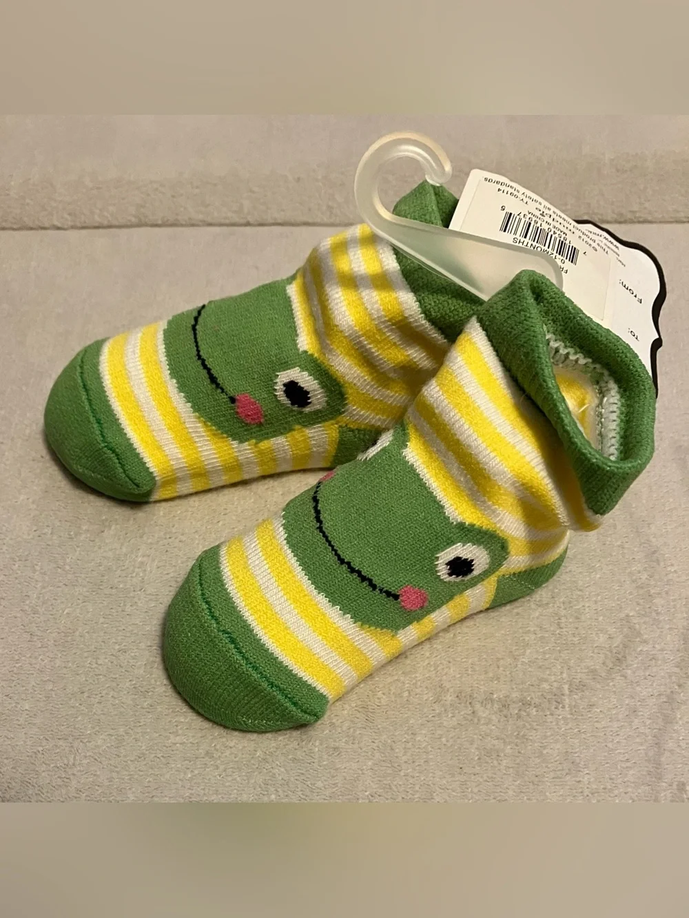 Newborn Baby Green & Yellow Frog Socks by Mudpie